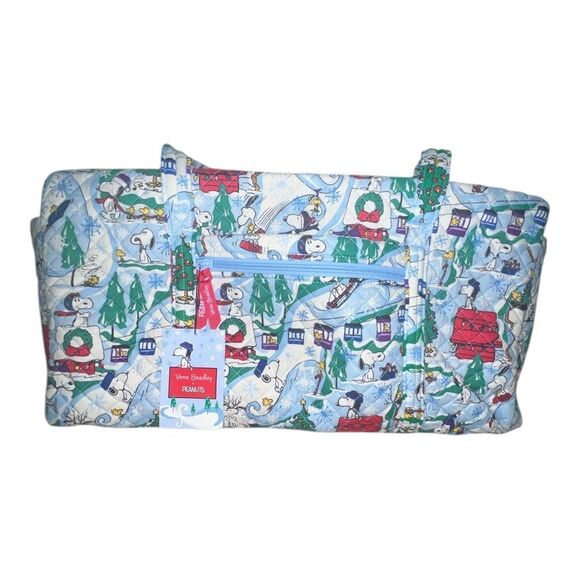 Vera Bradley Ski Slope Snoopy Large Travel Duffel Blue Retired Bag NWT - Picture 6 of 10